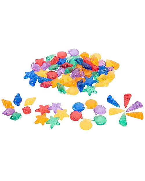 tickit Conchiglie Sagomate Traslucide - Rosso/Arancione/Giallo/Verde/Blu/Viola - da 3 Anni - Per Lavagna Luminosa Giochi Sensoriali_