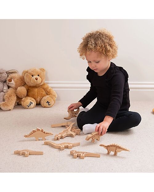 tickit Dinosauri in Legno - 10 Pezzi - Gioco Sostenibile Animali in Legno