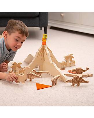 tickit Divisori Jurassic Discovery - Naturale - Legno - da 3 Anni Giochi Sensoriali_