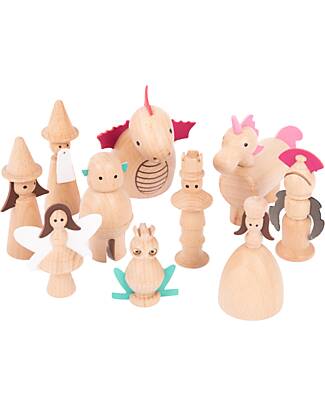 tickit Figure Incantate in Legno - 10 Pezzi - Gioco Sostenibile Animali in Legno