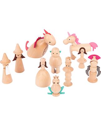 tickit Figure Incantate in Legno - 10 Pezzi - Gioco Sostenibile Animali in Legno