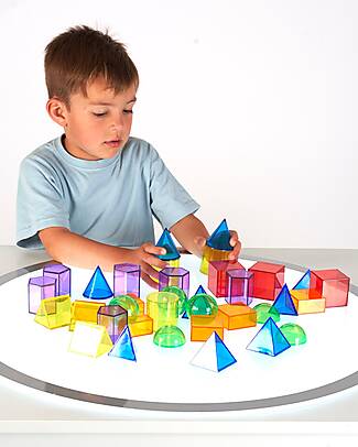 tickit Forme Geometriche Traslucide - Rosso/Arancione/Giallo/Verde/Blu/ Viola - da 3 Anni - Per Lavagna Luminosa Giochi Sensoriali_