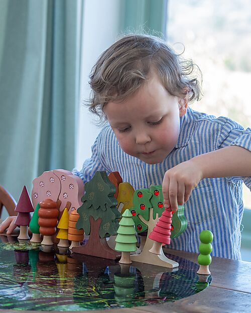 tickit Gioco Educativo Alberi in Legno di Betulla FSC - Impara le Stagioni - 12 Pezzi - 10m+ Incastri in Legno