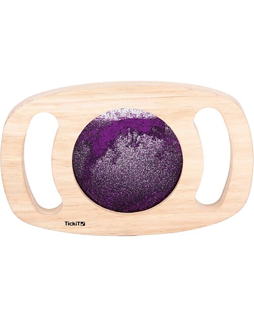 tickit Gioco Sensoriale in Legno di Gomma FSC - Easy Hold - con Pannello Glitterato - Viola - 12m+ Giochi Sensoriali_