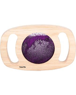 tickit Gioco Sensoriale in Legno di Gomma FSC - Easy Hold - con Pannello Glitterato - Viola - 12m+ Giochi Sensoriali_