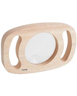 tickit Gioco Sensoriale in Legno di Gomma FSC - Easy Hold - Lente di Ingrandimento - 12m+ Giochi Sensoriali_