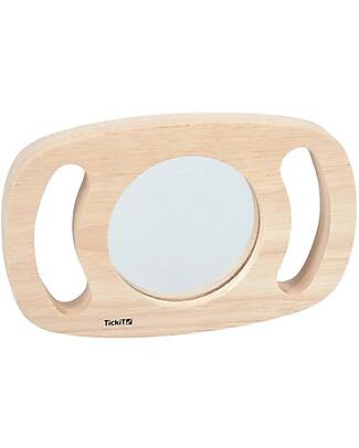 tickit Gioco Sensoriale in Legno di Gomma FSC - Easy Hold - Specchio Piano - 12m+ Giochi Sensoriali_