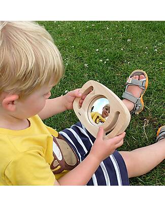 tickit Gioco Sensoriale in Legno di Gomma FSC - Easy Hold - Specchio Piano - 12m+ Giochi Sensoriali_