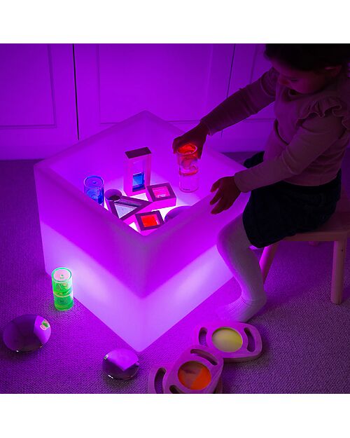 tickit Gioco Sensoriale Luminoso - Play Cube - 40 x 40 x 40 cm - con Alimentatore Giochi Sensoriali_