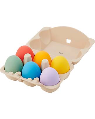 tickit Gioco Uova Sensoriali - Arcobaleno - 6 Pezzi - Silicone Alimentare Giochi Sensoriali_
