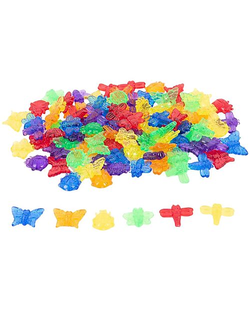 tickit Insetti Sagomati Traslucidi Colorati - Rosso/Arancione/Giallo/Verde/Blu/Viola - da 3 Anni Giochi Sensoriali_