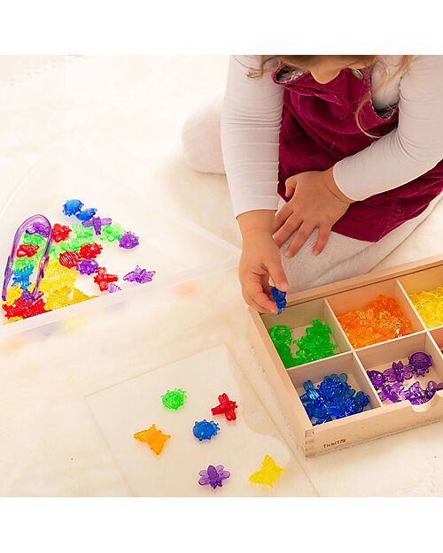 tickit Insetti Sagomati Traslucidi Colorati - Rosso/Arancione/Giallo/Verde/Blu/Viola - da 3 Anni Giochi Sensoriali_