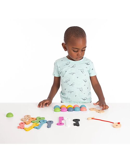 tickit Set 11 Chiavi - Arcobaleno - Legno di Faggio Massiccio - da 10 Mesi Giochi Sensoriali_