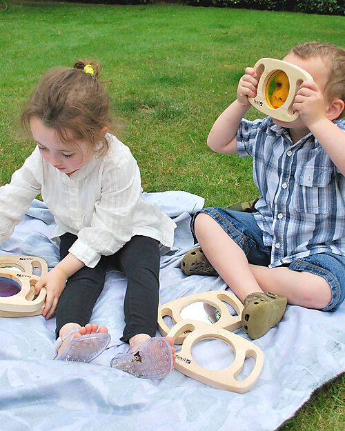 tickit Set 6 Giochi Sensoriali in Legno di Gomma FSC - Easy Hold - 12m+ Giochi Sensoriali_