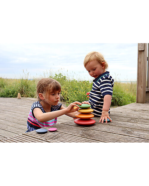 tickit Set 7 Bottoni in Legno - Arcobaleno - Stimola il Pensiero Logico Giochi Sensoriali_