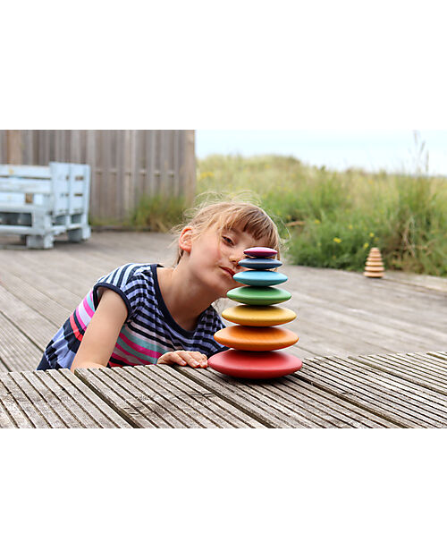tickit Set 7 Bottoni in Legno - Arcobaleno - Stimola il Pensiero Logico Giochi Sensoriali_
