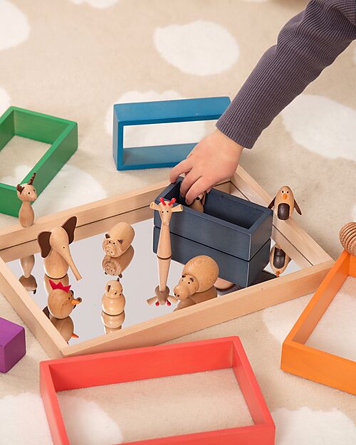 tickit Set Amici Animali in Legno di Faggio FSC - 10 Pezzi - +3 Anni Animali in Legno