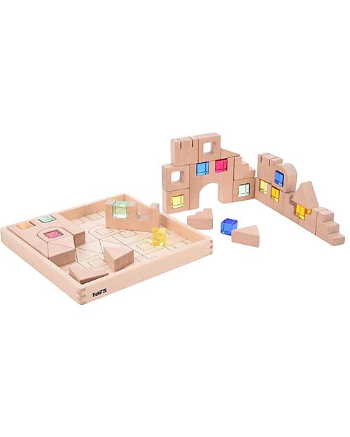 tickit Set Costruzioni Gem Blocks - 25 Pezzi - Legno di Faggio - da 3 Anni Costruzioni in Legno