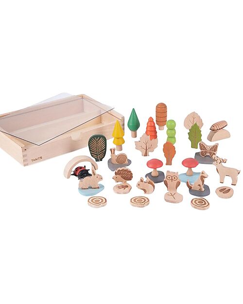 tickit Set Gioco del Bosco - Woodland Trail - in Legno - da 3 Anni Giochi Montessoriani