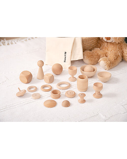 tickit Set Gioco Euristico - 20 Forme - Legno Massello da Foreste Sostenibili Giochi Sensoriali_
