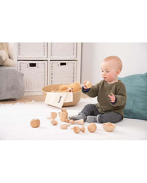 tickit Set Gioco Euristico - 20 Forme - Legno Massello da Foreste Sostenibili Giochi Sensoriali_