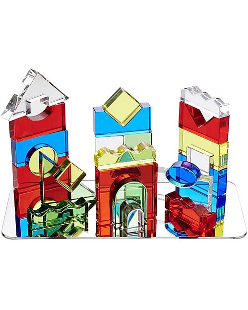 tickit Set Gioco Sensoriale - Colour Crystal Block - 15 Carte di Ispirazione - da 3 Anni - Per Lavagna Luminosa Giochi Sensoriali_