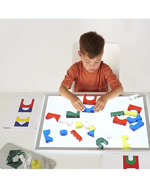 tickit Set Gioco Sensoriale - Colour Crystal Block - 15 Carte di Ispirazione - da 3 Anni - Per Lavagna Luminosa Giochi Sensoriali_