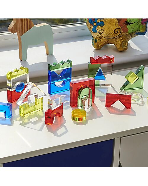 tickit Set Gioco Sensoriale - Colour Crystal Block - 15 Carte di Ispirazione - da 3 Anni - Per Lavagna Luminosa Giochi Sensoriali_