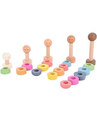 tickit Set Gioco Sensoriale - Community People - Arcobaleno - in Legno - da 3 Anni Giochi Sensoriali_