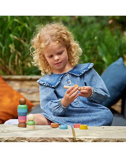 tickit Set Gioco Sensoriale - Community People - Arcobaleno - in Legno - da 3 Anni Giochi Sensoriali_