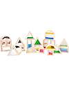 tickit Set Gioco Sensory Blocks - 16 Blocchi e 4 Forme - in Legno - da 12 Mesi Costruzioni in Legno