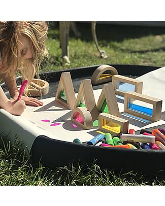 tickit Set Gioco Sensory Blocks - 16 Blocchi e 4 Forme - in Legno - da 12 Mesi Costruzioni in Legno