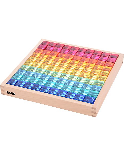 tickit Set Gioco Vassoio con Specchio e Gemme - 100 Pezzi - dai 3 Anni - Per Lavagna Luminosa Giochi Sensoriali_
