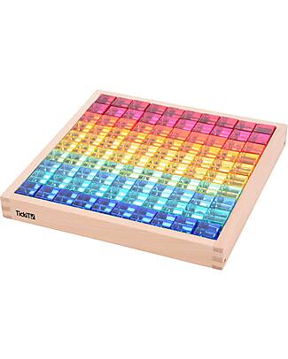 tickit Set Gioco Vassoio con Specchio e Gemme - 100 Pezzi - dai 3 Anni - Per Lavagna Luminosa Giochi Sensoriali_