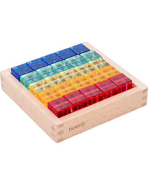 tickit Set Gioco Vassoio con Specchio e Gemme - 25 Pezzi - dai 3 Anni - Per Lavagna Luminosa Giochi Sensoriali_