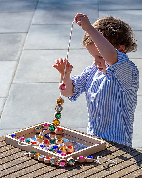 tickit Set Gioielli da Infilare in Legno di Faggio FSC - 36 Pezzi - 2,5 x 3 cm - +3  Anni Incastri in Legno