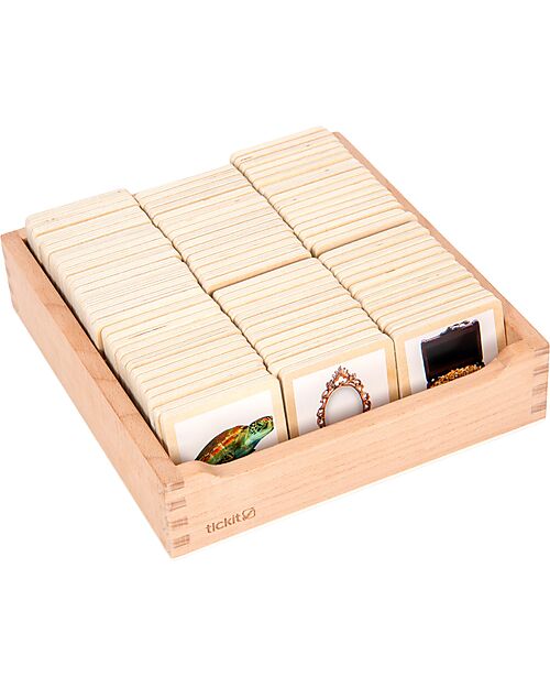 tickit Set Tessere in Legno di Pioppo FSC - 90 Pezzi - con Scatola - 6 x 6 cm - +3 Anni Far finta di