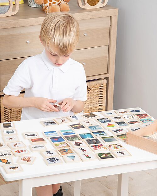 tickit Set Tessere in Legno di Pioppo FSC - 90 Pezzi - con Scatola - 6 x 6 cm - +3 Anni Far finta di