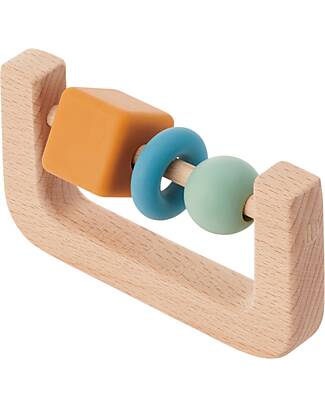 tickit Sonaglio con Massaggiagengive - Arco - Neutro - Legno di Faggio e Silicone Alimentare Sonagli