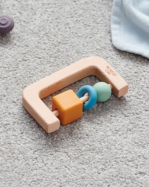 tickit Sonaglio con Massaggiagengive - Arco - Neutro - Legno di Faggio e Silicone Alimentare Sonagli