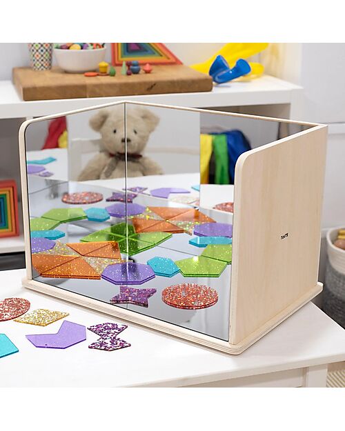 tickit Specchio Esplorativo Rettangolo - Legno di Betulla FSC - 31,5 x 47 x 32 cm - 0+ Giochi Sensoriali_