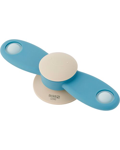 tickit Spinner a Elica con Ventosa - Azzurro - Silicone Alimentare Giochi per Neonati_