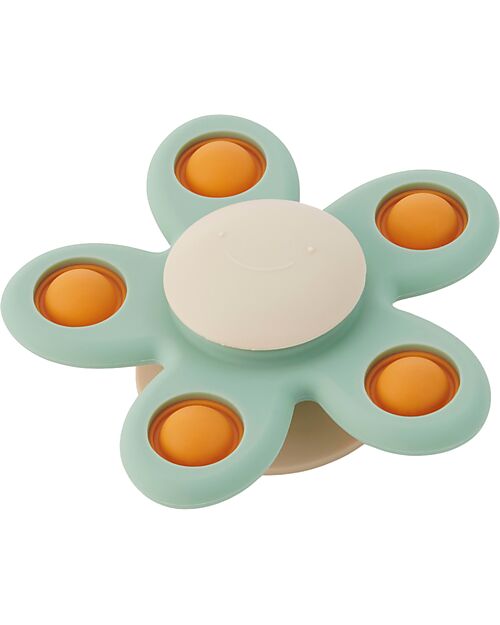 tickit Spinner a Fiore con Ventosa - Verde Acqua - Silicone Alimentare Giochi per Neonati_