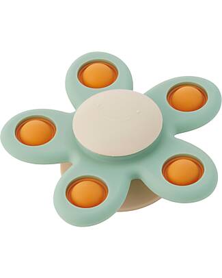 tickit Spinner a Fiore con Ventosa - Verde Acqua - Silicone Alimentare Giochi per Neonati_
