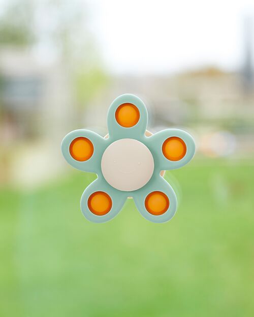 tickit Spinner a Fiore con Ventosa - Verde Acqua - Silicone Alimentare Giochi per Neonati_