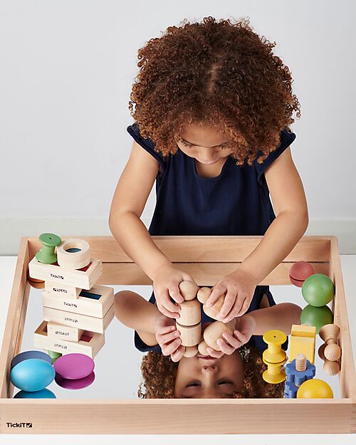 tickit Vassoio a Specchio in Legno di Faggio FSC - 50 x 43,5 x 5 cm - 0+ Giochi Sensoriali_