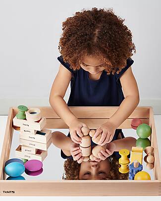 tickit Vassoio a Specchio in Legno di Faggio FSC - 50 x 43,5 x 5 cm - 0+ Giochi Sensoriali_