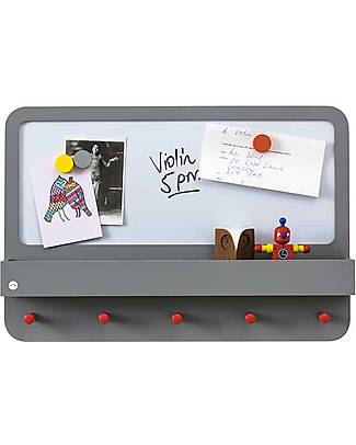 Tidy Books Lavagnetta Magnetica Soft White e Appendiabiti Grigio Chiaro - per Bambini - ForgetMeNot Appendiabiti