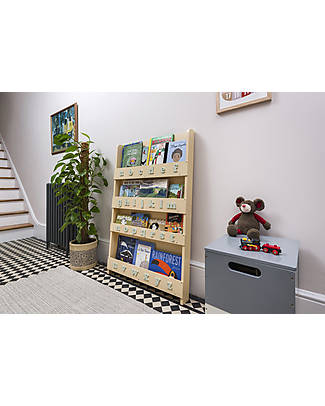 Tidy Books Libreria Montessoriana Frontale per Bambini in Legno - Barley - Lettere 3D Minuscole Salvia Librerie Montessoriane
