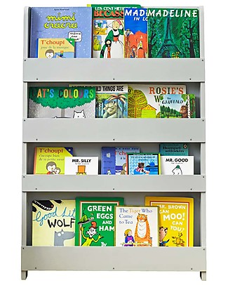 Tidy Books Libreria Montessoriana Frontale per Bambini in Legno - Grigio Chiaro Librerie